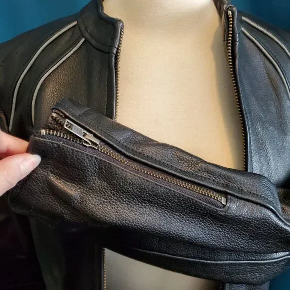 Heavy-duty Leather Jacket w/removable liner! Women's XS - Picture 7 of 9